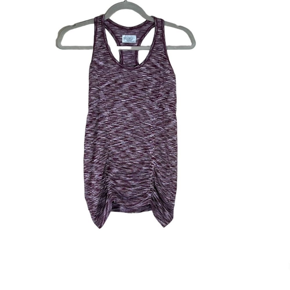 Athleta Fastest Track Tank Small Racerback Ruche Activewear Burgundy